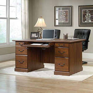 Sauder 418646 Orchard Hills Executive Desk, L: 64.33" x W: 29.53" x H: 30.28", Milled Cherry finish