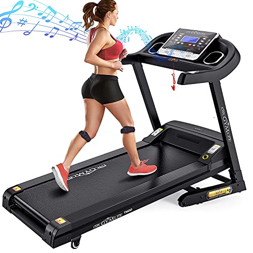 DR.GYMLEE Folding Treadmill 300 LB Capacity for Home, 15% Auto Incline 3.5 HP Running Machine& Strong Shock Absorption, Easy Assembly & Space Saver for Home Office Workout…