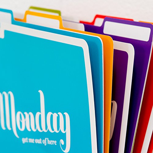 Knock Knock Days of the Week File Folders Set, Daily / Weekly Organizer Files (Set of 6, 11.5 x 9-inches)