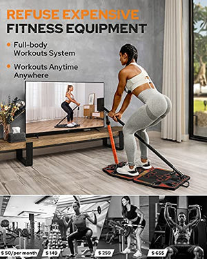 Buy Gonex Portable Home Gym Workout Equipment with 14 Exercise Accessories  Ab Roller Wheel,Elastic Resistance Bands,Push-up Stand,Post Landmine Sleeve  and More for Full Body Workouts System,Green Online at Low Prices in India 