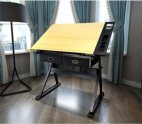 FLaig Folding Adjustable Drafting Table with Storage Drawer