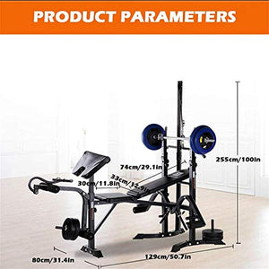 HTNBO Standard Weight Bench with Leg Developer Multifunctional Workout Station for Home Gym Weightlifting and Strength Training