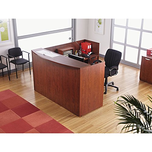 Alera Valencia Series Reception Desk with Transaction Counter - Medium Cherry