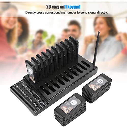 BRANBREIS Restaurant Buzzer Pager System, Wireless 20-Channel Pager with Charging Indicator