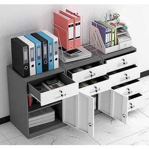 GZHERVICES Vertical Lockable Mobile Filing Cabinet, Anti-Tipping File Storage, Home Office Printer Stand