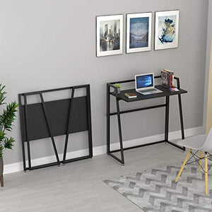 EUREKA ERGONOMIC Modern Folding Computer Desk Teen Student Dorm Study Desks 33-inch Fold up Desk, Easy to be Folded or Unfolded for Writing, Laptop Working and Crafting, Fits Home Office, Black