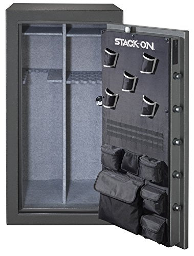 Stack-On TD-40-GP-B-S Total Defense 36-40 Gun Safe with Biometric Lock, Gray Pebble