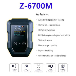 Generic Z-6700M Guard Tour System with Face Recognition Technology and Real-Time 4G Data Transmission