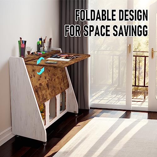 Pmnianhua Mobile Laptop Desk on Wheels - Rolling Writing Workstation