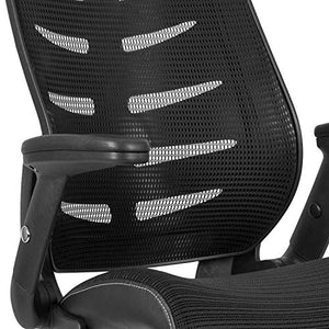 EMMA + OLIVER High Back Black Mesh Ergonomic Drafting Chair