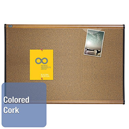 Quartet Cork Board, 4' x 3', Prestige Bulletin Board / Corkboard, Maple Finish Frame (244MA)