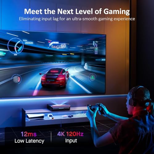 NexiGo Aurora Pro 4K Laser TV with 120" ALR Screen, Dolby Vision, Active 3D