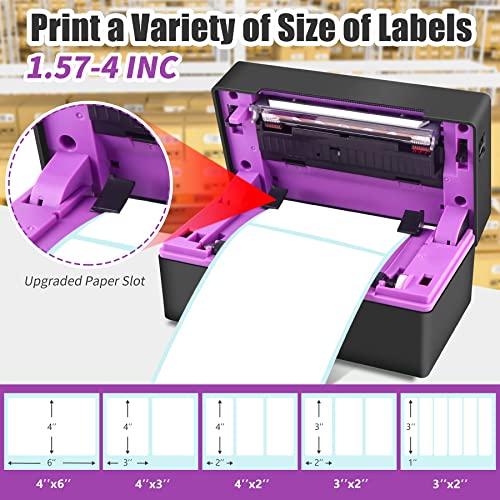 Asmvt Label Printer with Pack of 500 Label Paper，150mm/s Shipping Label Printer 4x6 for Small Business, USPS, FedEx, Shopify, Etsy, Amazon, Ebay
