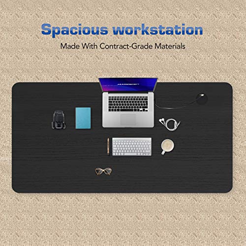 MAIDeSITe Electric Height Adjustable Standing Desk with Splice Desktop 55 x 28 Inches, Home Office Table Ergonomic Memory Controller Dual Motor Stand Up Desk Workstation (Black Frame + 55" Black Top)