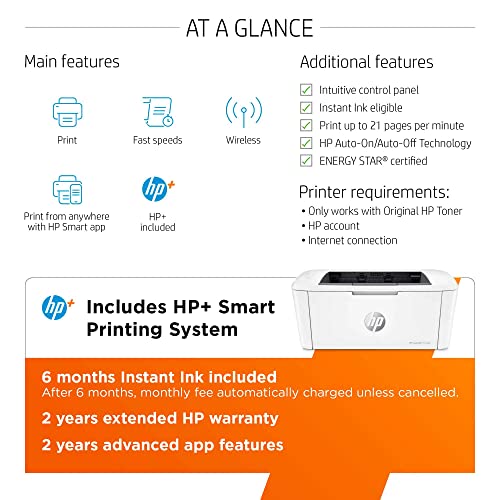 HP Laserjet M110 we Single-Function Wireless Monochrome Laser Printer, White - Print - 21 ppm, 600 x 600 dpi, 8.5 x 14, Hi-Speed USB, Cbmou Printer Cable
