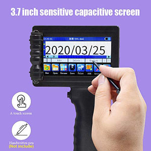 TOAUTO Portable Intelligent Upgraded Handheld Inkjet Printer HP-003 with 3.7 Inch LED Touch Screen Quick-Drying Inkjet Coding Machine for Code Date Label (Support 14 Languages & 3 Print Precision)