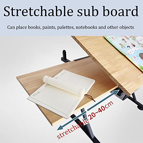 EESHHA Adjustable Drafting Table with Storage Drawers and Stool