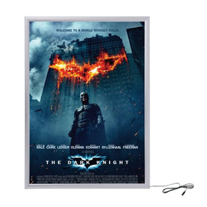 Silver Light Box Display for Movie Posters 24 x 36 Inch in Silver, LED Movie Poster Display Frame