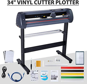 LETRA 34 Inch Vinyl Cutter Machine with Stand, Digital Graphtec Vinyl Printer Cutting Machine, Vinyl Plotter Machine T-Shirt Decal Bundle Banner Sign Making Tools with Software