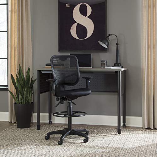 OFM Comfort Series Ergonomic Mesh Swivel Task Chair with Arms and Drafting Kit, Mid Back, in Black (130-AA3-DK-A05)