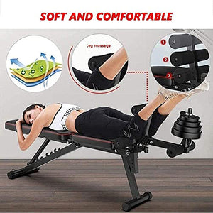 SXCDD Dumbbell Bench Weight Lifting Adjustable Weight Bench Multifunction Fitness Bench with Resistance Band Dumbbell Bench for Full Body Workout Home Gym Strength Training Equipment