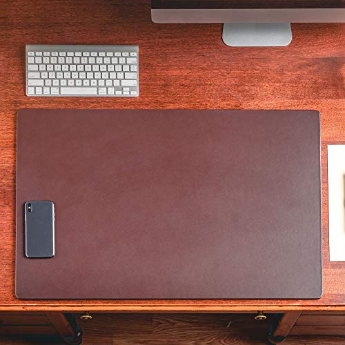 Dacasso Chocolate Brown Leather Desk Mat, 30-Inch by 19-Inch