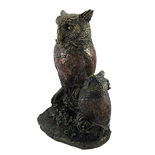 North American Large Mother Owl Baby Owl Tiffany Style Crackle Glass Glass Lamp, TL4224B