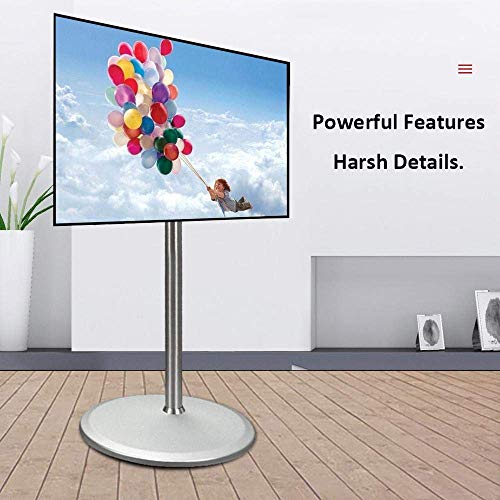 YokIma Swivel TV Floor Stand for 70-120" TVs, Black Stainless Steel Cabinets, Height Adjustable - Max Vesa 1200x600mm