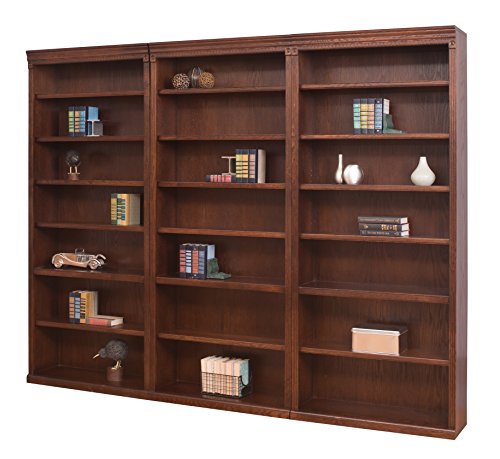 Martin Furniture Huntington Oxford 84" Open Bookcase, Burnish Finish, Fully Assembled