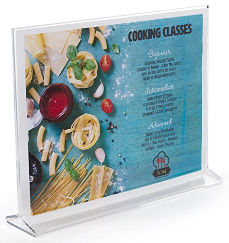 Set of 20, Table Tent Sign Holder, Top Loading Sign Frame for 11x8.5 Prints, Double-Sided - Clear Acrylic