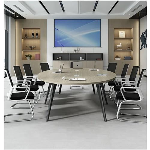 KAGUYASU 10.5FT Oval Conference Table with Wiring Box - Large Meeting Desk