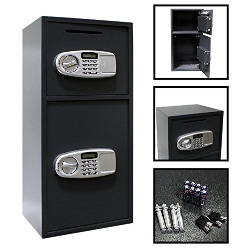 MRT SUPPLY Digital Double Door Safe Depository Drop Box Gun Safes Cash Office Security Lock with Ebook