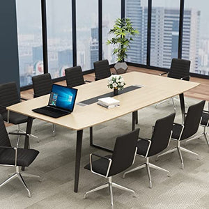 Loomie 8FT Conference Table with Grommet, Boat Shaped Computer Desk