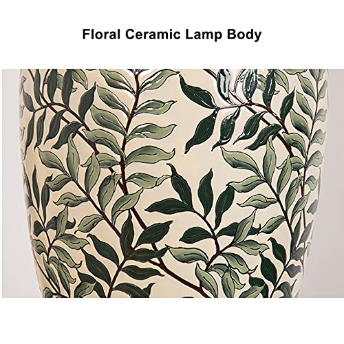 SLEEVE Retro Ceramic Table Lamp with Fabric Lampshade - 28" H