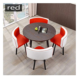 SKUAI Small Office Conference Coffee Table Chair Set - Negotiating Table and Chair for Simple Office, Dining Table Round Cafe Tea Shop (Diameter 80cm)