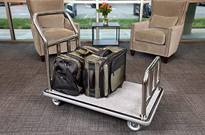 Wholesale Hotel Products Utility Cart (Stainless Steel/Carpet Deck) - Value Valet Bellman's Cart