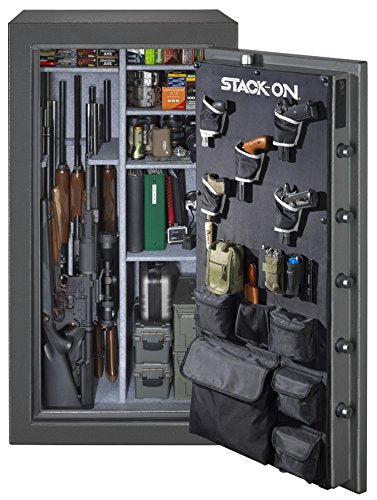 Stack-On TD-40-GP-B-S Total Defense 36-40 Gun Safe with Biometric Lock, Gray Pebble