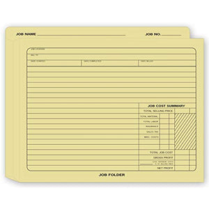 CheckSimple Manila Job Folder (Expandable/Wide) - Heavy-Duty - Preprinted to Track Jobs, Cost, and Work Details (500 folders)