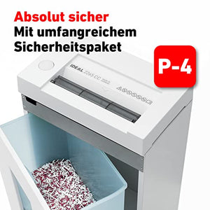 ideal. Cross-Cut Deskside Paper Shredder 2265, Made in Germany, Continuous Operation, 5-6 Sheet Capacity, 5 Gallon Bin, P-4 Security