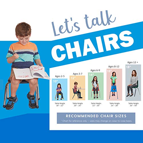 FDP 16" School Stack Chair, Stacking Student Seat with Chromed Steel Legs and Ball Glides; for in-Home Learning or Classroom - Black (6-Pack), 10367-BK