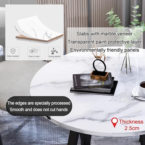 BYJSJY Round Dining Table Set with 4 Chairs 80cm - Reception, Meetings, Cafe, Living Room
