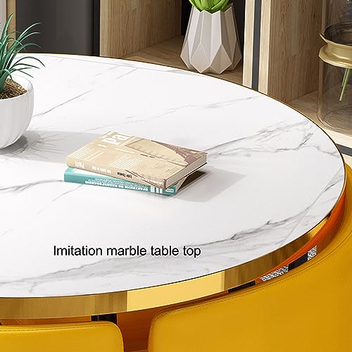 PAKMEZ Office Reception Room Club Table and Chair Set - Round Table for Home, Tea Shop, Coffee Shop - Color: L