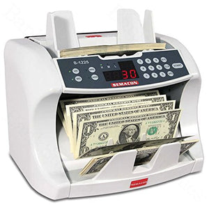 Semacon S-1225 High-Speed Bank Grade Currency Counter with Ultraviolet and Magnetic Counterfeit Detection, 800/1200/1600 Notes per Minute Counting Speed, Batching: 10 Keys/1-999 Range, 110V / 60Hz