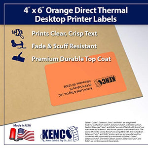 4" X 6" Direct Thermal Perforated Stickers Labels for Shipping Labels, Inventory, and Color Coding - Compatible with Zebra, Rollo, Godex and More (Orange, 48 Rolls)