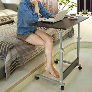 None WAWJB Laptop Stand Rolling Cart, Foldable Portable Mobile Height Adjustable Standing Table