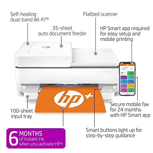 HP ENVY 6455e All-in-One Wireless Color Printer with bonus 6 months Instant Ink with HP+ (223R1A)