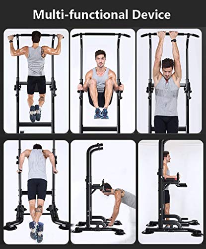 YOT Power Tower Pull Up Bar with Back Elbow Support Height Adjustable Dip Stand Station for Home Gym Strength Training Workout Equipment 880LB Max Capacity
