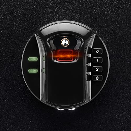 BARSKA AX12760 Keypad Biometric Fingerprint 4 Position Rifle Safe 1.83 Cubic Ft, Black
