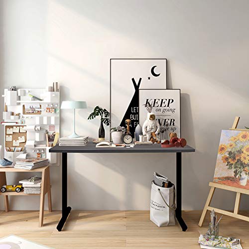 Sunon Modern Computer Desk Home Office Workstation Writing Table with Cable Hole, 47 Inch, Grey