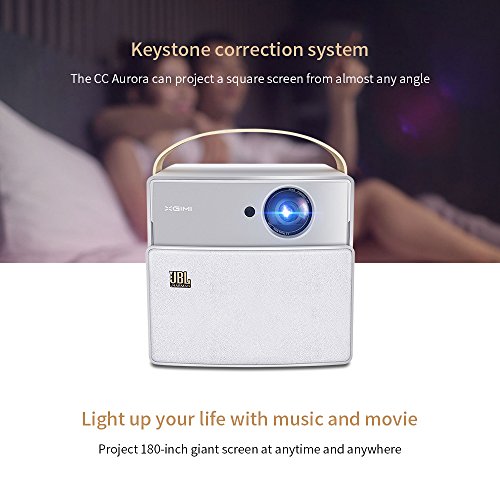 XGIMI CC Aurora Mini 3D DLP Projector, Built-in JBL Speaker and 20000 mAh Battery, Native 720p Support 1080P 4K+DLP Link Active 3D Glasses
